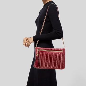 REBECCA MINKOFF Studded Red Leather Handbag